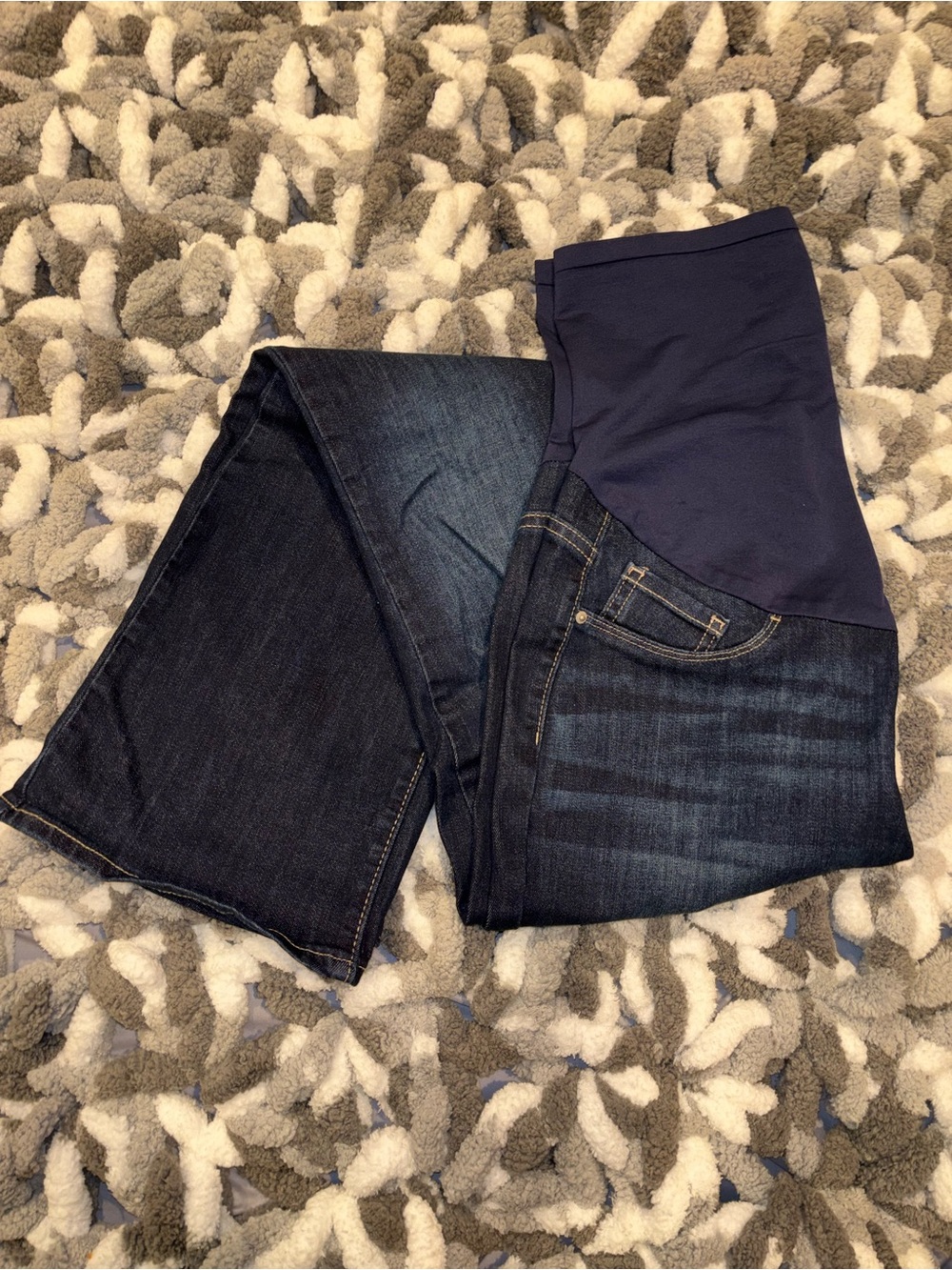 Signature by Levi Strauss Dark Wash Maternity Jeans with Navy Panel